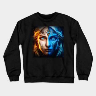 Female Viking, Fire and Ice Crewneck Sweatshirt